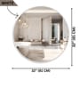 32 Inch White Round Mirror in Metal Frame