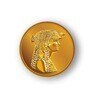 Round Yellow Coin Of Queen Cleopatra Canvas Art Print