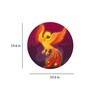 Round Yellow Mythical Phoenix Canvas Art Print
