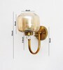 Rounded Cube Glass Wall Sconce with Amber Shade