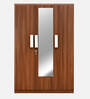 Rova 3 Door Wardrobe In Walnut Finish With Mirror
