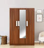 Rova 3 Door Wardrobe In Walnut Finish With Mirror