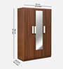 Rova 3 Door Wardrobe In Walnut Finish With Mirror