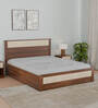 Rova King Size Bed in Walnut Finish with Hydraulic Storage