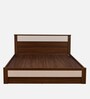 Rova King Size Bed in Walnut Finish with Hydraulic Storage