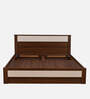 Rova King Size Bed in Walnut Finish with Hydraulic Storage
