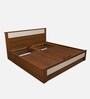 Rova King Size Bed in Walnut Finish with Hydraulic Storage