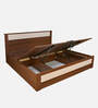 Rova King Size Bed in Walnut Finish with Hydraulic Storage
