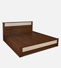 Rova King Size Bed in Walnut Finish with Hydraulic Storage