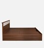 Rova King Size Bed in Walnut Finish with Hydraulic Storage