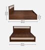 Rova King Size Bed in Walnut Finish with Hydraulic Storage