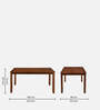 Rover Solid Wood 6 Seater Dinning Table In Walnut Brown Finish