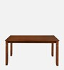 Rover Solid Wood 6 Seater Dinning Table In Walnut Brown Finish