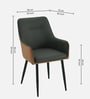 Rovo Velvet Fabric  Chair In Grey Colour