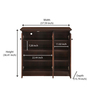 Rowan 3 Door Shoe Cabinet in Walnut Colour