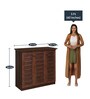 Rowan 3 Door Shoe Cabinet in Walnut Colour