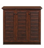 Rowan 3 Door Shoe Cabinet in Walnut Colour