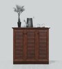 Rowan 3 Door Shoe Cabinet in Walnut Colour
