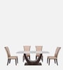 Rowena Marble Top 8 Seater Dining Set In White Finish