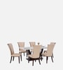 Rowena Marble Top 8 Seater Dining Set In White Finish