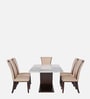 Rowena Marble Top 8 Seater Dining Set In White Finish