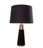 Maurice Black Cotton Shade Night Lamp With Metal & Wood Base