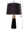 Maurice Black Cotton Shade Night Lamp With Metal & Wood Base