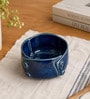 Royal Blue Button Ceramic Serving Bowl, 500 Ml