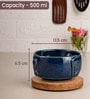 Royal Blue Button Ceramic Serving Bowl, 500 Ml