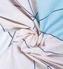 Royal Blue Geometric 120 TC Microfiber 3 Pieces Queen size Bedsheet Set