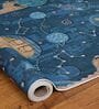 Royal Blue Kids Polyester 3 ft x 5 ft Machine Made Carpet