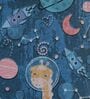 Royal Blue Kids Polyester 4 ft x 6 ft Machine Made Carpet