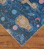 Royal Blue Kids Polyester 4 ft x 6 ft Machine Made Carpet