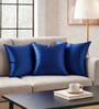Royal Blue Satin Solid 40x40 inches Cushion Covers Set of 3