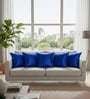 Royal Blue Satin Solid 40x40 inches Cushion Covers Set of 5