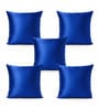 Royal Blue Satin Solid 40x40 inches Cushion Covers Set of 5