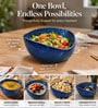 Royal Blue Triangle Ceramic Serving Bowls, 500 Ml (Set Of 2)