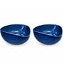 Royal Blue Triangle Ceramic Serving Bowls, 500 Ml (Set Of 2)