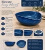 Royal Blue Triangle Ceramic Serving Bowls, 500 Ml (Set Of 2)
