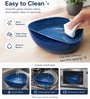 Royal Blue Triangle Ceramic Serving Bowl, 500 Ml