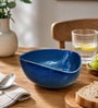 Royal Blue Triangle Ceramic Serving Bowl, 500 Ml