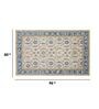 Blue Persian Wool 5 ft x 8 ft Hand Tufted Carpet