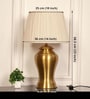 Royal Brass Antique Gold Finish Table Lamp 23 Inches Height With Off White 14 Inches Pleated Diameter Lampshade