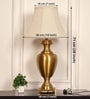 Royal Brass Antique Gold Finish Trophy Table Lamp 28 Inches Height With Off White Bell 14 Inches Diameter Lampshade