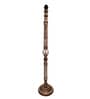 Royal Carving Antique White Finish Wooden Floor Lamp with Red Shade