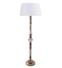 Royal Carving Antique White Finish Wooden Floor Lamp with White Shade