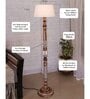 Royal Carving Antique White Finish Wooden Floor Lamp with White Shade