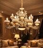 Royal Classic 12 Arms Crystal Chandelier with Antique Gold Finish