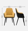Royal Crest Arm Chair In Dark Grey And Yellow Colour