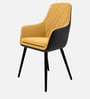 Royal Crest Arm Chair In Dark Grey And Yellow Colour